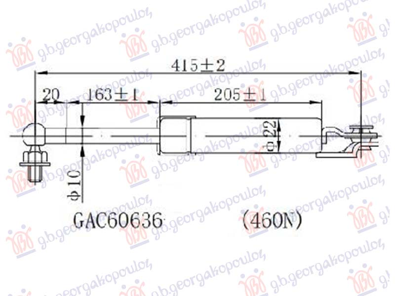 AMORTIZER GEPEK VRATA (415L-470N)