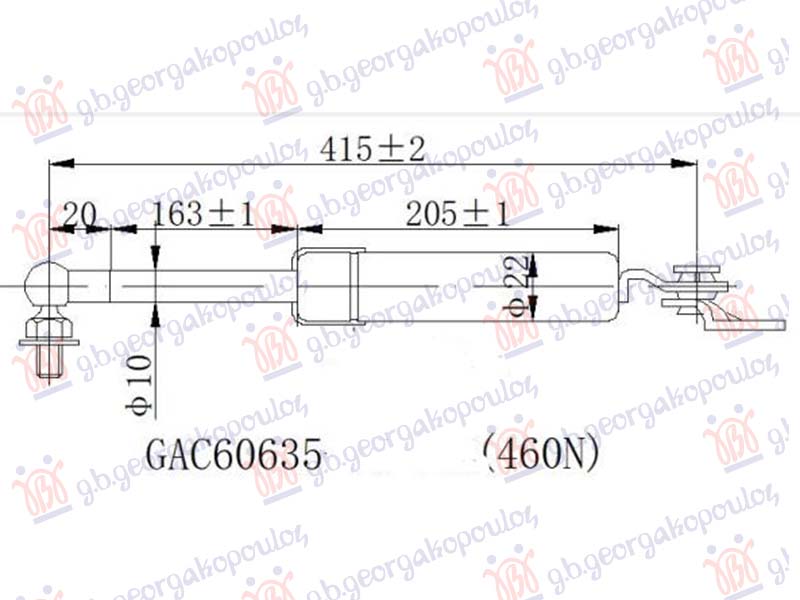 AMORTIZER GEPEK VRATA (415L-470N)