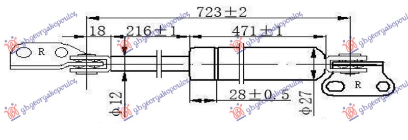 AMORTIZER GEPEK VRATA (723L-850N)