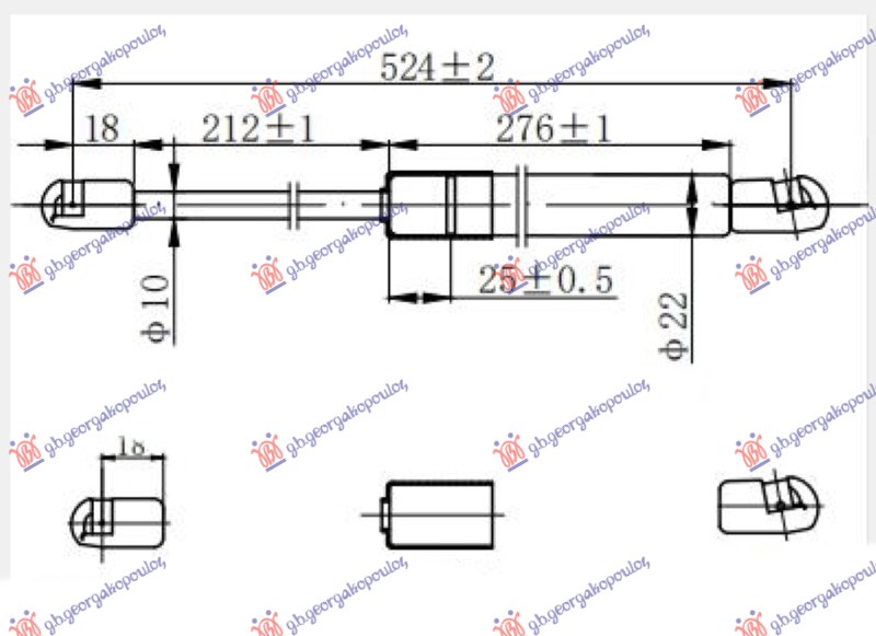 AMORTIZER GEPEK VRATA KARAVAN (522L-540N)