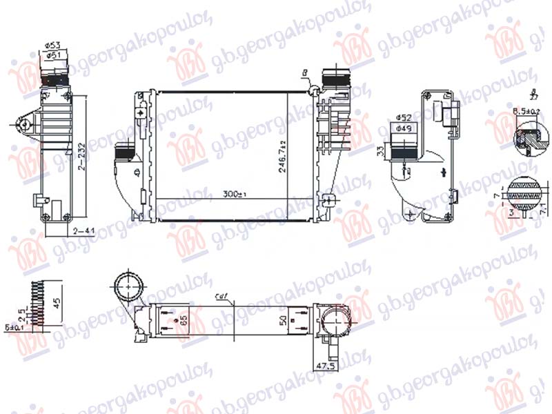 HLADNJAK INTERKULERA 1.6/2.0 HDI-BlueHDI DIZEL (300x250x50) (VALEO)