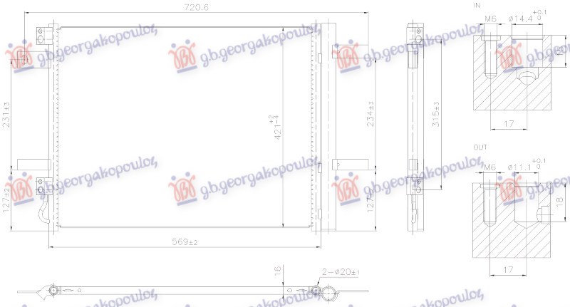 HLADNJAK KLIME 1.2/1.6 BENZIN - 1.5 DIZEL (567x421x16) (NISSENS)