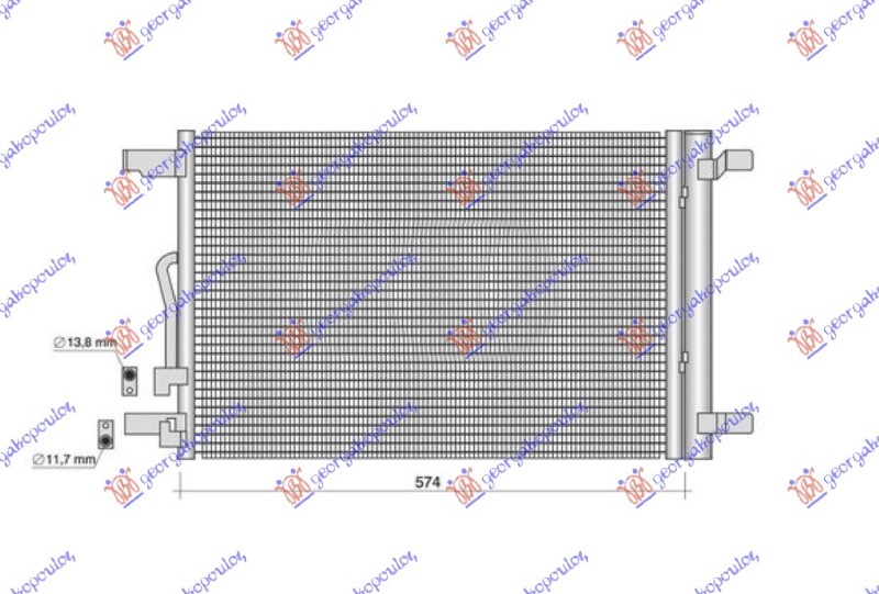 HLADNJAK KLIME 1.4/1.5/2.0 TSI BENZIN - 2.0 TDI DIZEL (576x388) (KOYO)