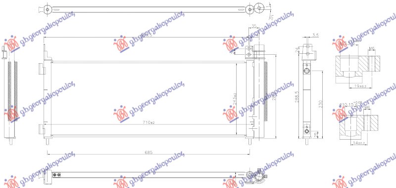 HLADNJAK KLIME 2.5 BENZIN/HIBRID (710x243x20)