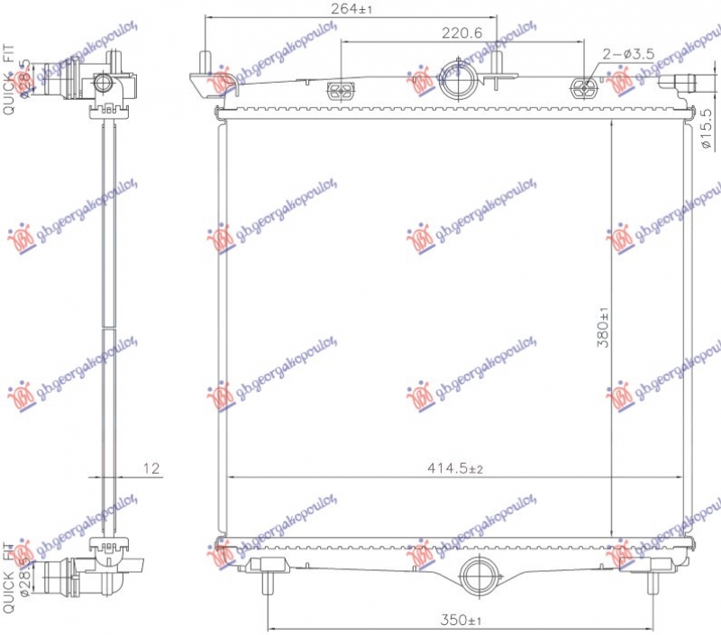 HLADNJAK MOTORA 1.2 BENZIN - 1.5/1.6 DIZEL (MAN/AUTO) (380x414x12)