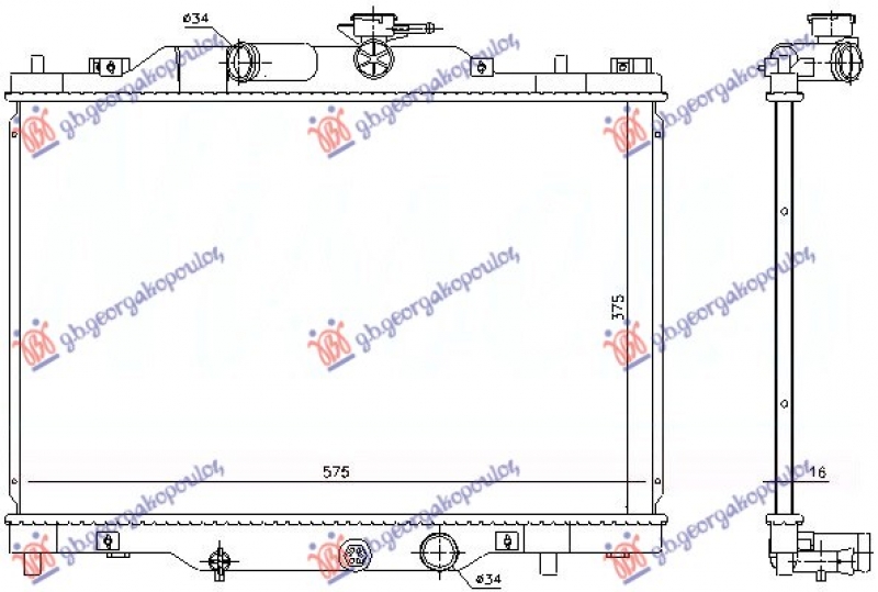 HLADNJAK MOTORA 2.0 BENZIN (375x575x16)